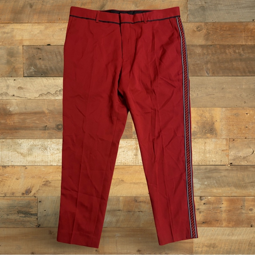 Topman Red Dress Pants w Stripe Red Size 34